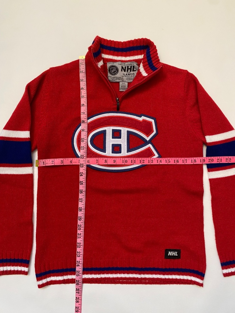 NHL Montreal Canadiens quarter zip knit sweater, size small - Picture 8 of 8
